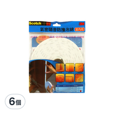 3M Scotch 氣密隔音防撞泡棉, 室內用, 防蚊蟲, 6個