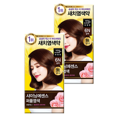 미쟝센 샤이닝 에센스 새치전용 염색제, 6N 갈색, 2개