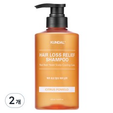 쿤달 맥주효모 샴푸 시트러스포멜로향, 500ml, 2개