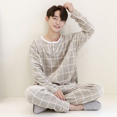 어나더디 모던체크 커플 수면잠옷 세트