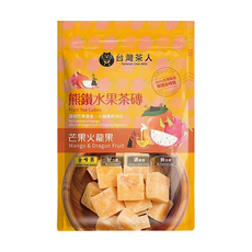 台灣茶人 熊鑽水果茶磚, 芒果火龍果口味, 140g, 富含膳食纖維, 幫助消化, 養顏美容, 20g, 7顆, 1袋