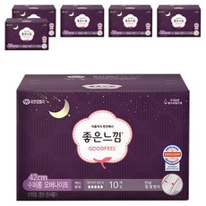 GOODFEEL 夜用蝶翼型衛生棉, 超長夜用型(42cm), 10片, 6包