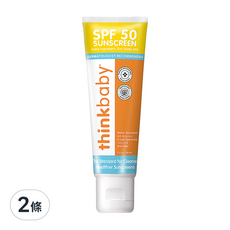 thinkbaby 新寶貝 純物理防曬霜 幼兒款, SPF 50 廣譜UVA/UVB 防水 (80 分鐘) 無BPA 89ml, 2條