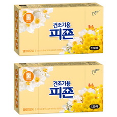 피죤 건조기용 시트 섬유유연제 옐로미모사 본품, 2개 2개, 120매입