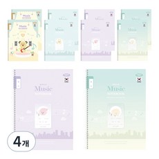 PENPIA 1 000小學線圈筆記本1-6音樂通用 10個入, 隨機出貨, 4個