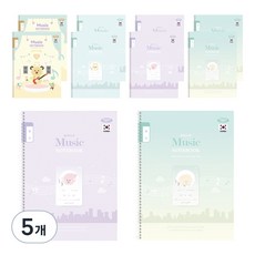 PENPIA 1 000小學線圈筆記本1-6音樂通用 10個入, 隨機出貨, 5個
