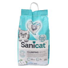 SANICAT 高效凝結白砂, 20L, 低粉塵, 棉花清香, 棉花, 1包