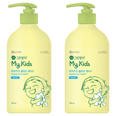 그린핑거 아동용 마이키즈 플러스 미세먼지 클렌징 저자극 워시 복숭아향, 2개, 500ml