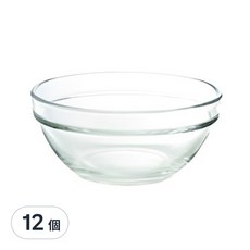 Ocean STACK 沙拉碗 Set 6, 亞洲最大玻璃器皿品牌，弧度造型可推疊，方便收納, 單色, 12個