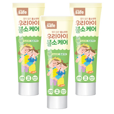 키즈세이프 우리아이 불소케어 치약 1~6세, 60g, 3개