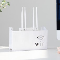 Make Mine免打孔Wifi分享器收納盒機上盒收納盒, 1個, 白色