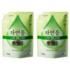[비건라이프] 자연퐁 찌든때 걱정없는 솔잎 주방세제 파우치형, 1.18L, 2개
