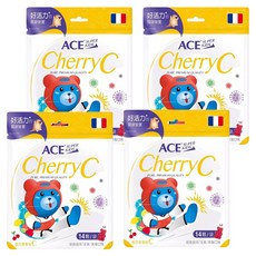 ACE SUPER KIDS 西印度櫻桃C軟糖 14顆/袋, 健康維持, 全素/黑莓口味, 法國研發, 每顆50毫克, 39.2g, 4包