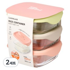 락앤락 바로한끼 밥용기 세트 Lite, 2세트, 320ml(3p) 혼합색상, 2세트