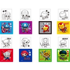 MARVEL 漫威 方型連續印章 MPST30-1 100分 6個, 1組