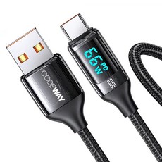 코드웨이 디스플레이 USB A타입-C타입 고속충전 케이블, 2m, 1개 2m, 1개
