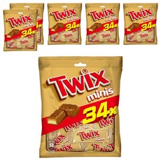 Twix 特趣 迷你焦糖夾心巧克力樂享包, 酥脆餅乾 濃郁焦糖 香濃牛奶巧克力, 340g, 6袋
