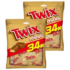 Twix 特趣 迷你焦糖夾心巧克力樂享包, 酥脆餅乾 濃郁焦糖 香濃牛奶巧克力, 340g, 2袋