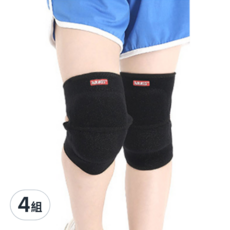 AOLIKES 奧力克斯 兒童防撞護膝, 藍/粉/黑, 男女通用 各類運動舞蹈跪地, M(27~39cm), 黑色, 4組