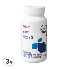 GNC 아연30, 100정, 3개