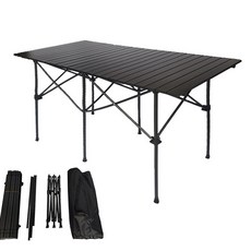 접이식 캠핑 롤 테이블 JT-551, 블랙