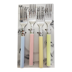 KAI 貝印 KITCHEN 直條紋叉子4入組, 日本製造, FA-5172, 4支