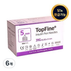 탑파인 펜니들 인슐린주사침 멸균 31G 5mm, 6개