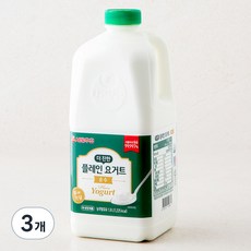 서울우유 더 진한 순수 플레인 요거트, 1.8L, 3개
