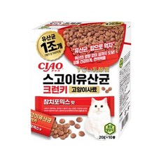챠오츄르 전연령 고양이 CIAO 스고이유산균 크런키 참치포믹스 P-241K 10p, 200g, 1개, 닭 고양이 사료 챠오츄르 전연령 고양이 CIAO 스고이유산균 크런키 참치포믹스 P-241K 10p, 200g, 1개, 닭 고양이 사료