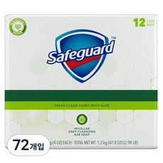 세이프가드 비누 알로에향, 113g, 72개