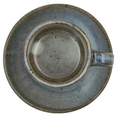 Hechimon 丸伊信樂燒 青萩雕紋直筒咖啡杯碟組 2件式 杯 7.5 x 6.5cm + 盤 直徑13.5cm, 青荻雕紋, 1組