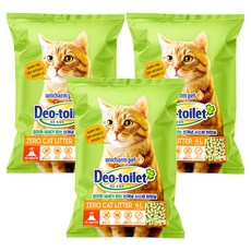 유니참데오토일렛 비응고형 감자와 사막화 제로 고양이 모래, 4L, 3개