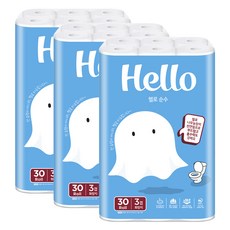 헬로 순수 천연펄프 3겹 데코 고급롤화장지