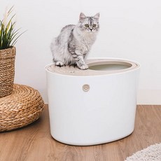 라온 프리미엄 대용량 고양이 화장실 + 모래삽 세트, 그레이 