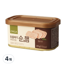 ORGA 동물복지 돼지로 만든 순햄 200g, 4개