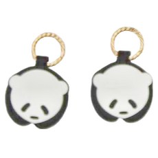磁吸帽夾 熊猫款, 夏季外出帽子夾, 造型掛飾, PU皮革金屬材質, 黑色, 6 x 6cm, 2個