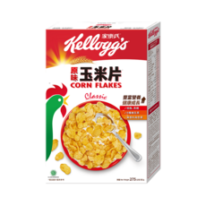 Kellogg's 家樂氏 CORN FLAKES 公雞玉米片 原味玉米片, 低脂高纖 8種維生素 無香料及色素, 275g, 1盒