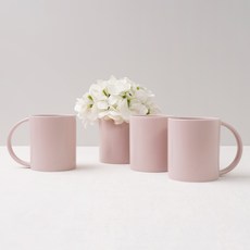 보울보울 국산 볼볼홈파티 빅머그 600ml, 파우더핑크, 4개