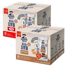 퀘이커 마시는 오트밀 귀리미숫가루 50g 20p + 오트밀 단백질 50g 20p, 1세트