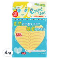 台灣 COSMOS 愛心 美眼貼 L 30枚入, 膚色, 4包
