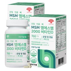 동화약품 관절 연골 뼈 MSM 엠에스엠 2000 비타민D, 2개, 120정