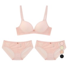 원더브라 여성용 노와이어 푸쉬업볼륨 브라1+팬티2 세트 WIZ013 상품 이미지