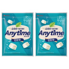 롯데웰푸드 애니타임 민트 캔디, 185g, 2개