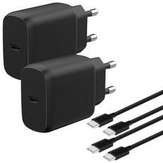 Home Planet 25W PD 3.0 PPS超快充電器+CtoC線1.2m, 黑色, 2組