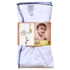 Geffen Baby 有機棉麻折式布尿布 美國製, 深藍邊, 1件