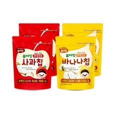 퓨어잇 내이브로 사과칩 12g x 2p + 바나나칩 25g x 2p, 1세트 - 퓨어잇