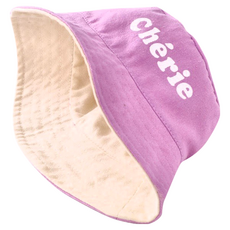 Cherie 兒童漁夫帽 雙面款, 紫色 + 白色