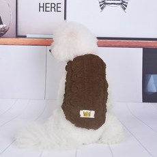 파스텔펫 보들 애견 극세사 민소매 티셔츠, 브라운, 1개