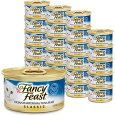 고양이 간식 캔-추천-팬시피스트 화이트라벨 참치와 흰살생선 주식캔, 85g, 24개