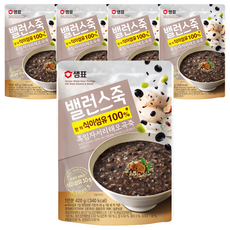 샘표 밸런스죽 흑임자 서리태 오곡죽, 420g, 5개